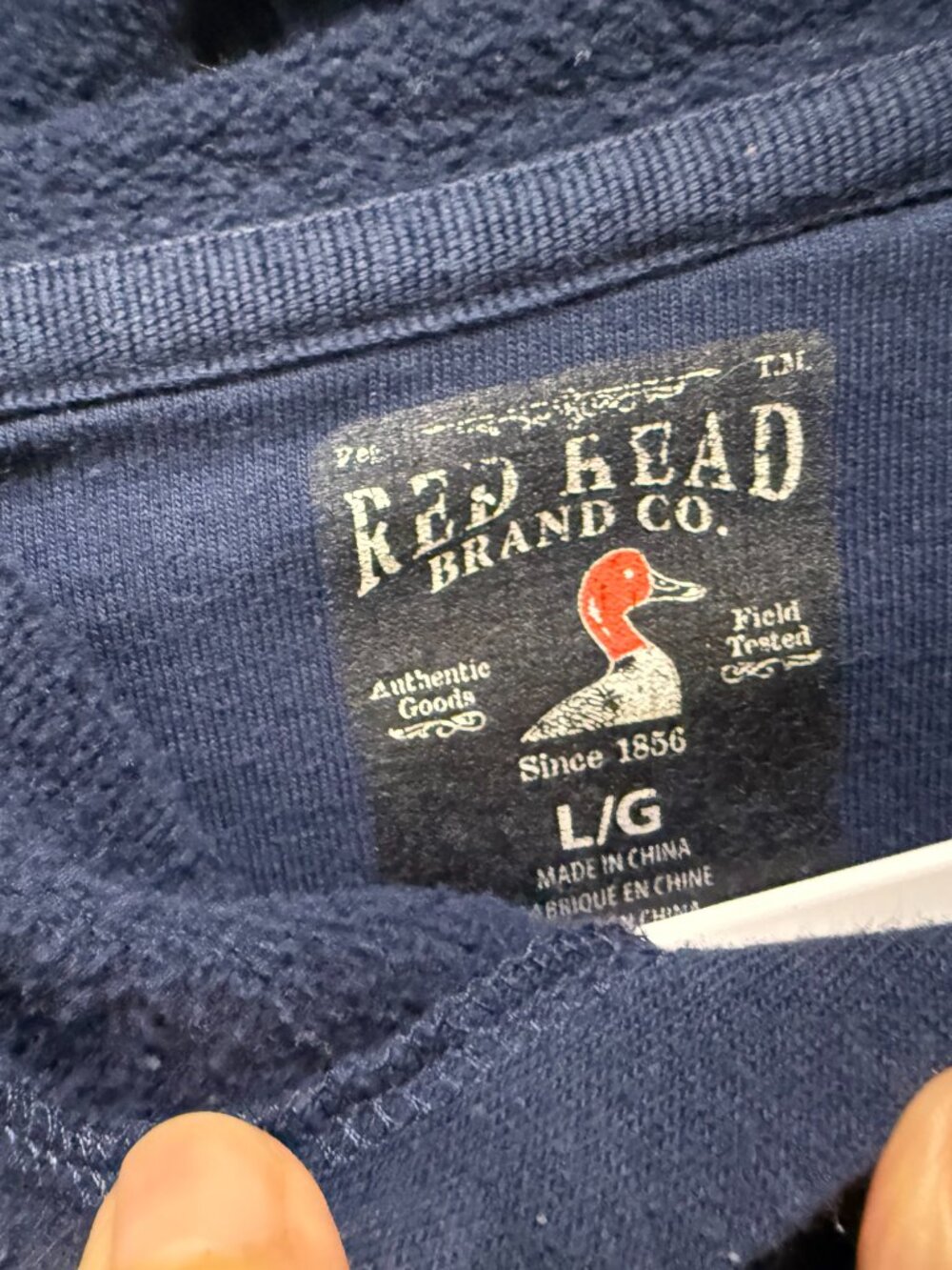 Red Head Brand Co. Red Head Brand Co. Men's Navy Blue Pullover Hoodie Sweatshirt - Picture 6 of 6
